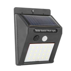 Solar Light 20 LEDs Outdoor PIR Motion Sensor Lights (Option: BLACK)