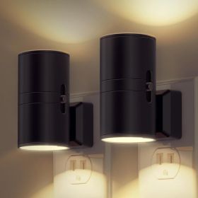 LED Night Light Plug In Modern Night Lights Plug (Option: BLACK)
