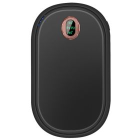 Black-Pink Color Options -- 1Pc Rechargeable Hand Warmer Electric Hand Heater Portable Reusable Pocket Warmer Power Bank With Digital Display 2 L (Option: BLACK)
